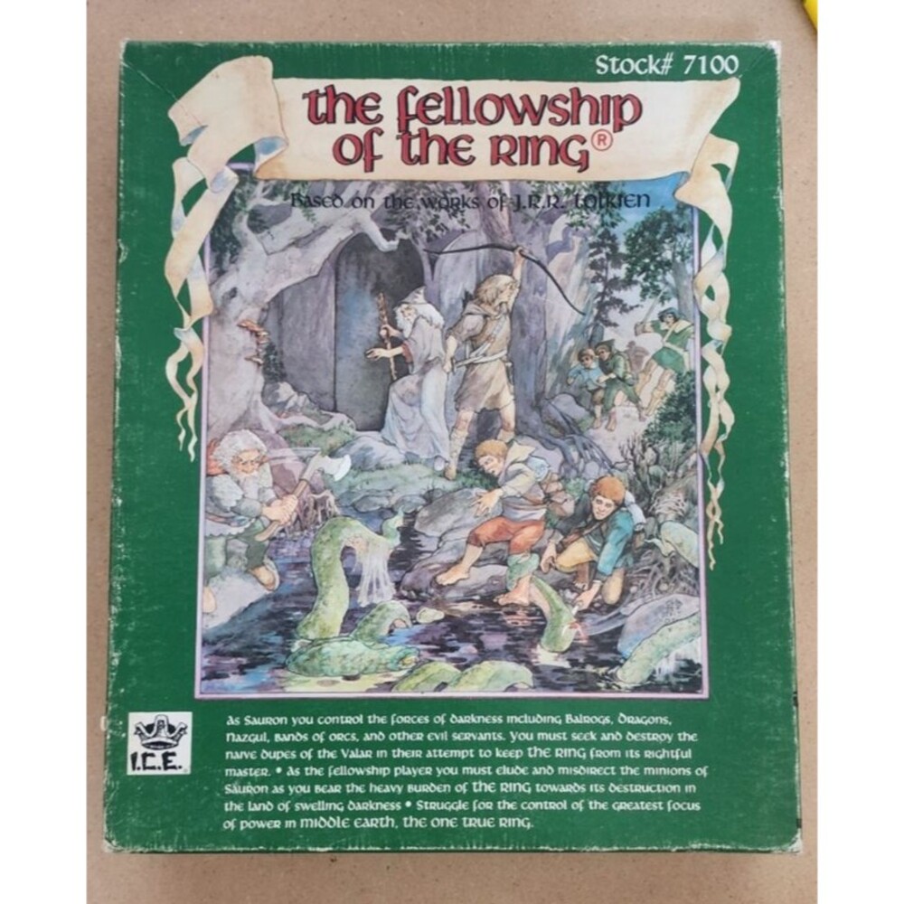 1983 ICE Fellowship of the Ring Board Game Tolkien – Stock #7100 – Well Used